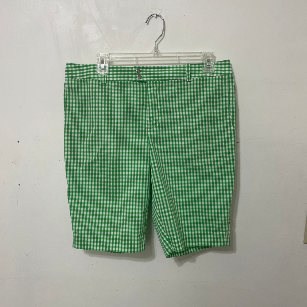 RLX Ralph Lauren Womens‎ Green Gingham Golf Shorts Size 8 Performance Plaid